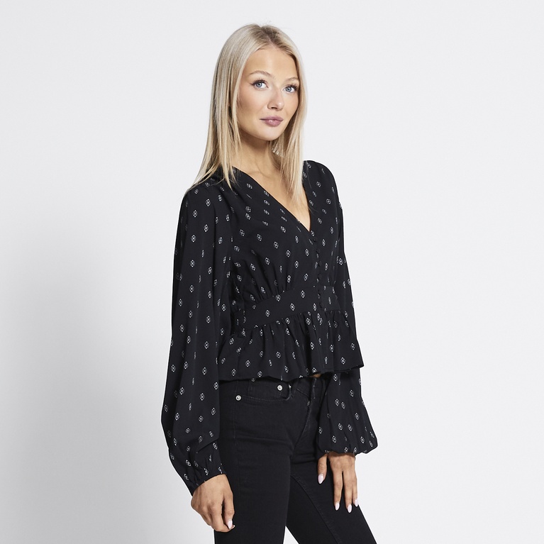 V-neck peplum blouse "Gianna"